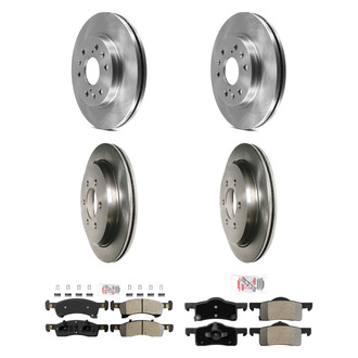 AmeriBRAKES® - AmeriPRO™ Plain Front and Rear Brake Kit with Semi-Metallic Pads