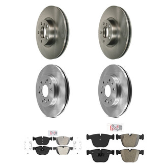 AmeriBRAKES® - AmeriPRO™ Plain Front and Rear Brake Kit with Semi-Metallic Pads