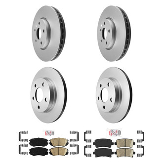 AmeriBRAKES® - AmeriPRO™ Plain Front and Rear Brake Kit with Ceramic Pads