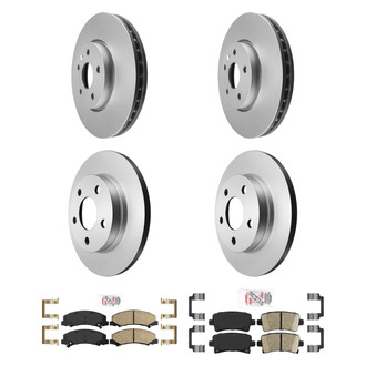 AmeriBRAKES® - AmeriPRO™ Plain Front and Rear Brake Kit with Ceramic Pads