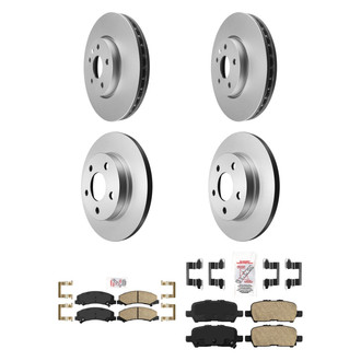 AmeriBRAKES® - AmeriPRO™ Plain Front and Rear Brake Kit with Ceramic Pads
