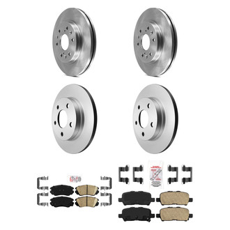 AmeriBRAKES® - AmeriPRO™ Plain Front and Rear Brake Kit with Ceramic Pads