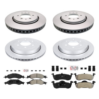 AmeriBRAKES® - AmeriPRO™ Plain Front and Rear Brake Kit with Semi-Metallic Pads