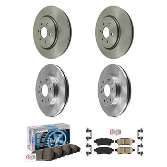 AmeriBRAKES® - AmeriPRO™ Plain Front and Rear Brake Kit with Ceramic Pads