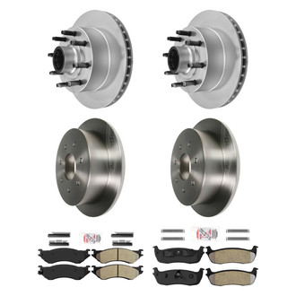 AmeriBRAKES® - AmeriPRO™ Plain Front and Rear Brake Kit with Semi-Metallic Pads