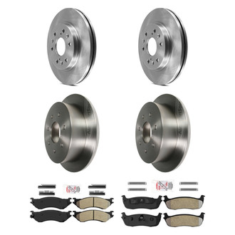 AmeriBRAKES® - AmeriPRO™ Plain Front and Rear Brake Kit with Semi-Metallic Pads