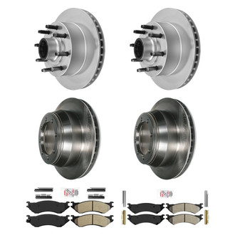 AmeriBRAKES® - AmeriPRO™ Plain Front and Rear Brake Kit with Semi-Metallic Pads