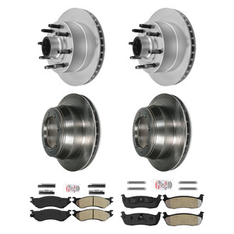 AmeriBRAKES® - AmeriPRO™ Plain Front and Rear Brake Kit with Semi-Metallic Pads