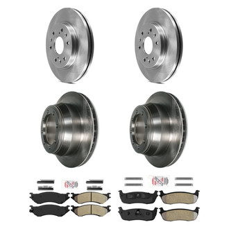 AmeriBRAKES® - AmeriPRO™ Plain Front and Rear Brake Kit with Semi-Metallic Pads