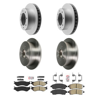 AmeriBRAKES® - AmeriPRO™ Plain Front and Rear Brake Kit with Semi-Metallic Pads