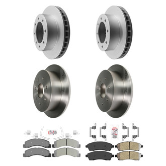 AmeriBRAKES® - AmeriPRO™ Plain Front and Rear Brake Kit with Semi-Metallic Pads