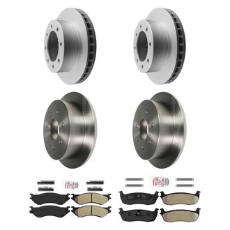 AmeriBRAKES® - AmeriPRO™ Plain Front and Rear Brake Kit with Semi-Metallic Pads
