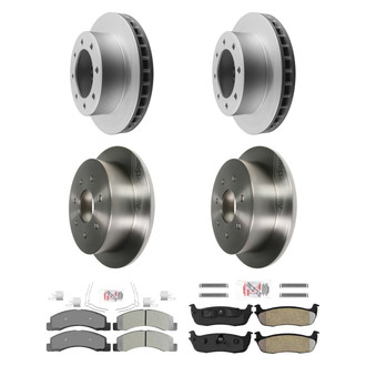 AmeriBRAKES® - AmeriPRO™ Plain Front and Rear Brake Kit with Semi-Metallic Pads