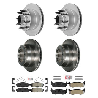 AmeriBRAKES® - AmeriPRO™ Plain Front and Rear Brake Kit with Semi-Metallic Pads