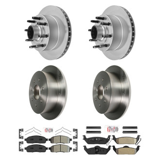AmeriBRAKES® - AmeriPRO™ Plain Front and Rear Brake Kit with Semi-Metallic Pads