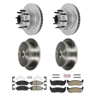AmeriBRAKES® - AmeriPRO™ Plain Front and Rear Brake Kit with Semi-Metallic Pads