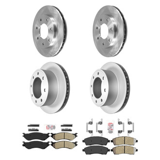 AmeriBRAKES® - AmeriPRO™ Plain Front and Rear Brake Kit with Semi-Metallic Pads