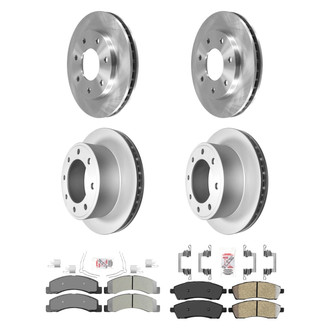 AmeriBRAKES® - AmeriPRO™ Plain Front and Rear Brake Kit with Semi-Metallic Pads