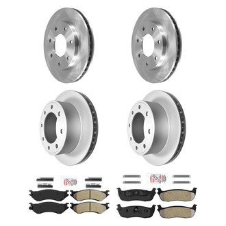 AmeriBRAKES® - AmeriPRO™ Plain Front and Rear Brake Kit with Semi-Metallic Pads
