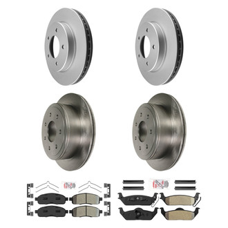 AmeriBRAKES® - AmeriPRO™ Plain Front and Rear Brake Kit with Semi-Metallic Pads