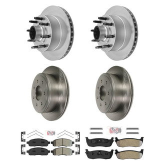 AmeriBRAKES® - AmeriPRO™ Plain Front and Rear Brake Kit with Semi-Metallic Pads