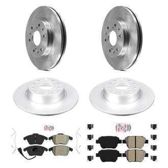 AmeriBRAKES® - AmeriPRO™ Plain Front and Rear Brake Kit with Semi-Metallic Pads