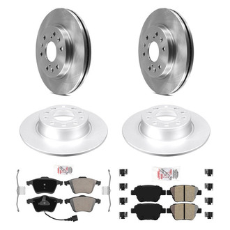 AmeriBRAKES® - AmeriPRO™ Plain Front and Rear Brake Kit with Semi-Metallic Pads