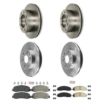 AmeriBRAKES® - AmeriPRO™ Plain Front and Rear Brake Kit with Semi-Metallic Pads