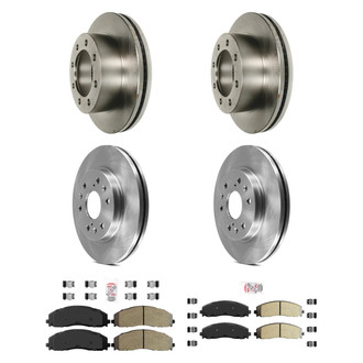 AmeriBRAKES® - AmeriPRO™ Plain Front and Rear Brake Kit with Semi-Metallic Pads