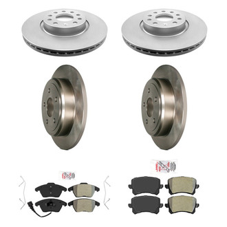 AmeriBRAKES® - AmeriPRO™ Plain Front and Rear Brake Kit with Semi-Metallic Pads