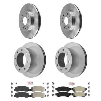AmeriBRAKES® - AmeriPRO™ Plain Front and Rear Brake Kit with Semi-Metallic Pads