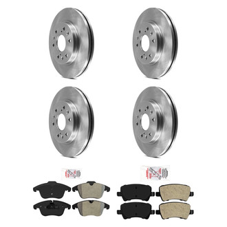 AmeriBRAKES® - AmeriPRO™ Plain Front and Rear Brake Kit with Semi-Metallic Pads
