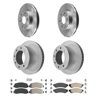 AmeriBRAKES® - AmeriPRO™ Plain Front and Rear Brake Kit with Semi-Metallic Pads