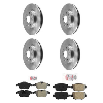 AmeriBRAKES® - AmeriPRO™ Plain Front and Rear Brake Kit with Semi-Metallic Pads