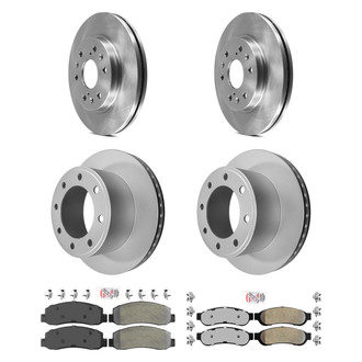 AmeriBRAKES® - AmeriPRO™ Plain Front and Rear Brake Kit with Semi-Metallic Pads