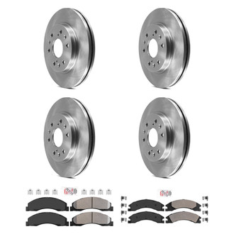 AmeriBRAKES® - AmeriPRO™ Plain Front and Rear Brake Kit with Semi-Metallic Pads