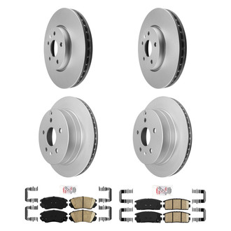 AmeriBRAKES® - AmeriPRO™ Plain Front and Rear Brake Kit with Ceramic Pads