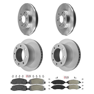AmeriBRAKES® - AmeriPRO™ Plain Front and Rear Brake Kit with Semi-Metallic Pads