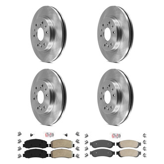 AmeriBRAKES® - AmeriPRO™ Plain Front and Rear Brake Kit with Semi-Metallic Pads