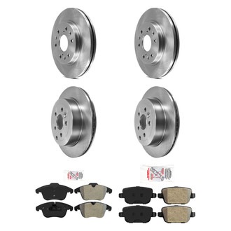 AmeriBRAKES® - AmeriPRO™ Plain Front and Rear Brake Kit with Semi-Metallic Pads