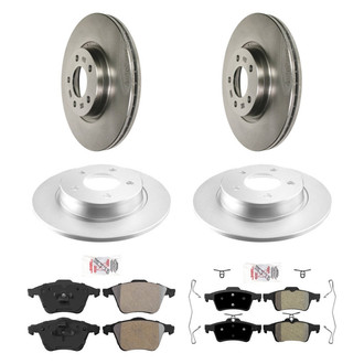 AmeriBRAKES® - AmeriPRO™ Plain Front and Rear Brake Kit with Semi-Metallic Pads
