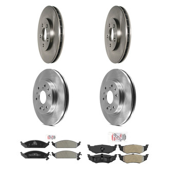 AmeriBRAKES® - AmeriPRO™ Plain Front and Rear Brake Kit with Semi-Metallic Pads