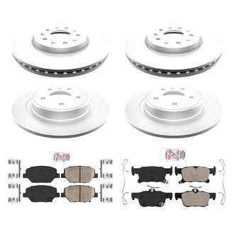 AmeriBRAKES® - AmeriPRO™ Plain Front and Rear Brake Kit with Ceramic Pads