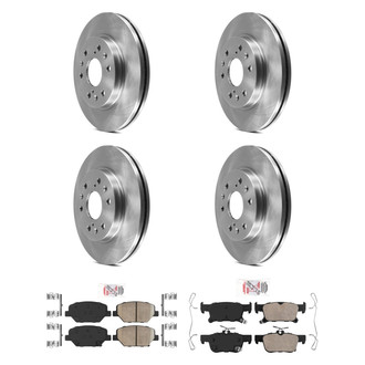 AmeriBRAKES® - AmeriPRO™ Plain Front and Rear Brake Kit with Ceramic Pads