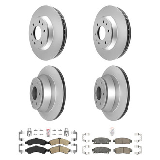 AmeriBRAKES® - AmeriPRO™ Plain Front and Rear Brake Kit with Ceramic Pads