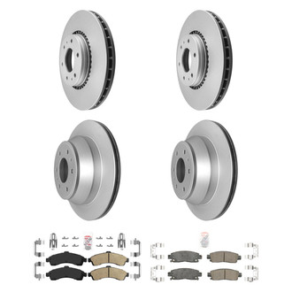 AmeriBRAKES® - AmeriPRO™ Plain Front and Rear Brake Kit with Ceramic Pads