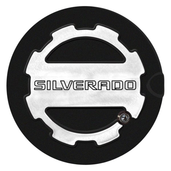 ABD® - Two Toned Matte Black Powder Coat Locking Gas Cap with Silverado Logo