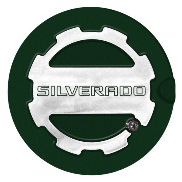 ABD® - Two Toned Rain Forest Green Locking Gas Cap with Silverado Logo
