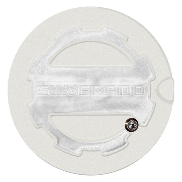 ABD® - Two Toned White Diamond Locking Gas Cap with Silverado Logo
