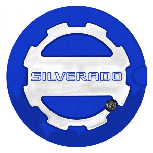 ABD® - Two Toned Blue Topaz Locking Gas Cap with Silverado Logo